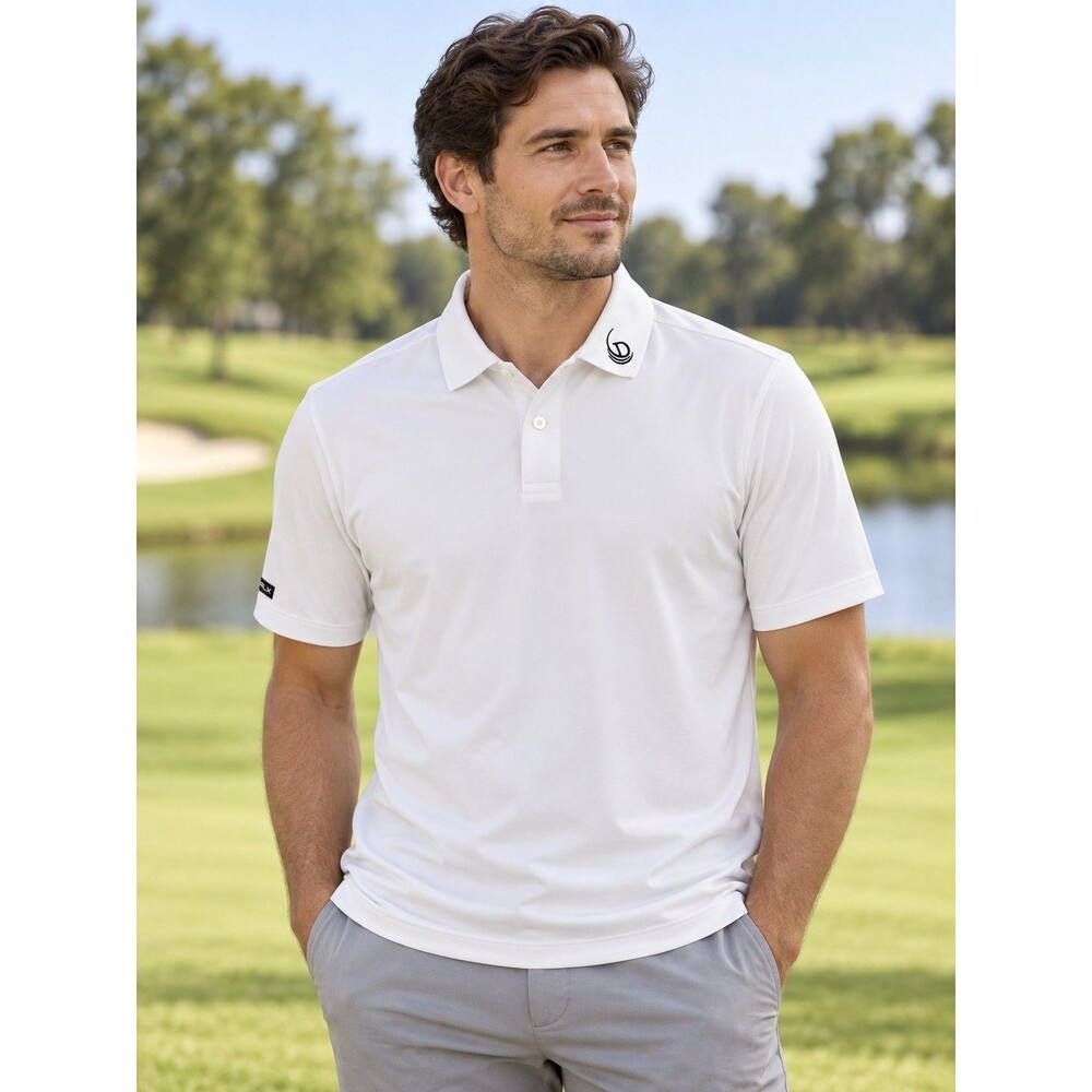 Ralph Lauren RLX Men’s Large White Performance Golf Polo Shirt Embroidered Logo